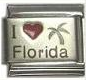Red heart laser - I love Florida 9mm Italian charm - Click Image to Close